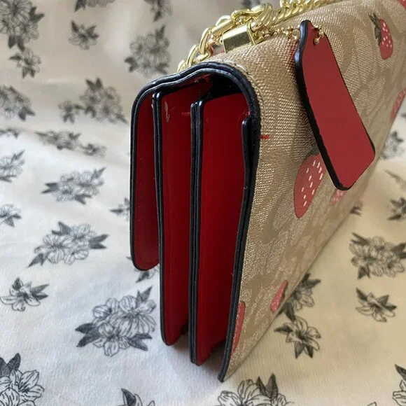 Coach Strawberry Tan Shoulder Crossbody Bag - Picture 11 of 14